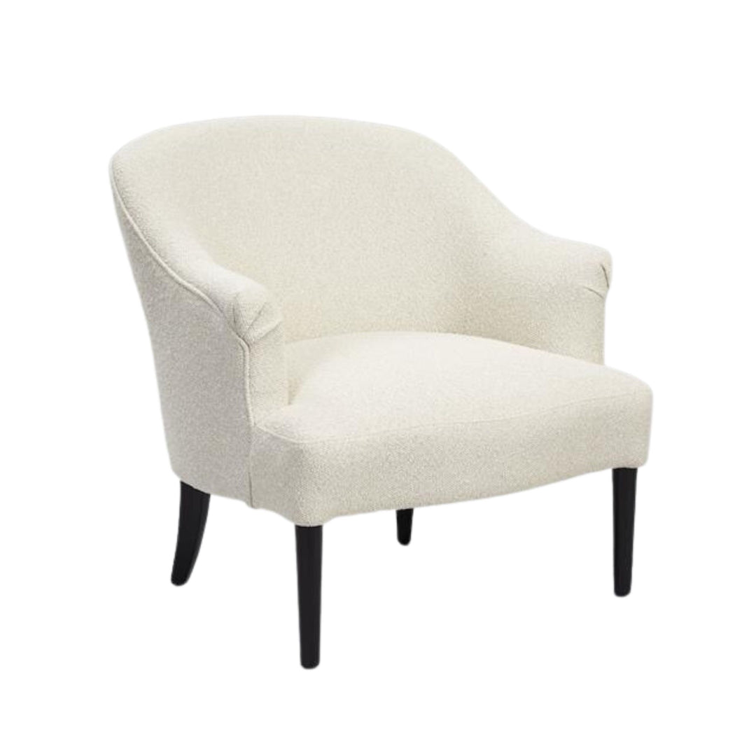 low white armchair in a white background