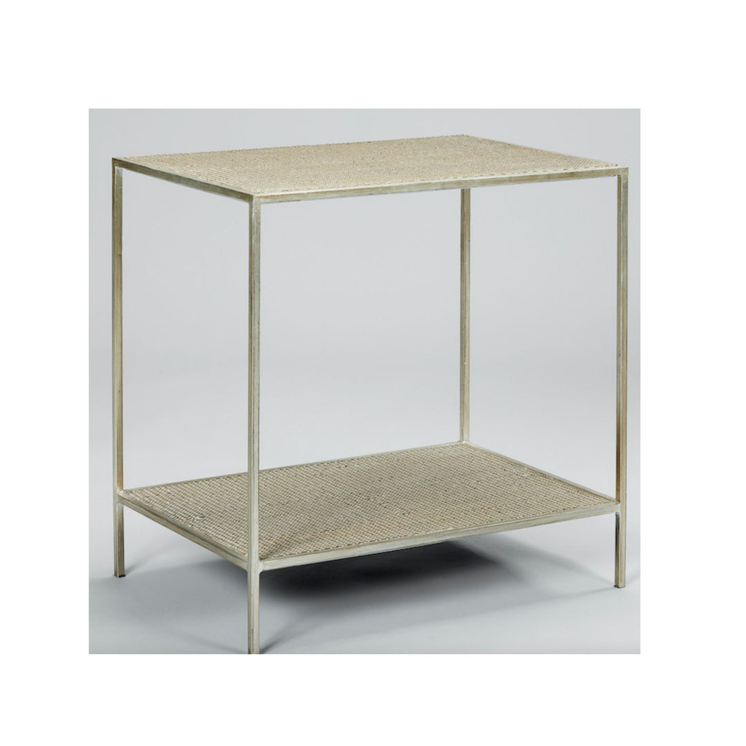 Bentley Side Table Rattan/Aged Silver