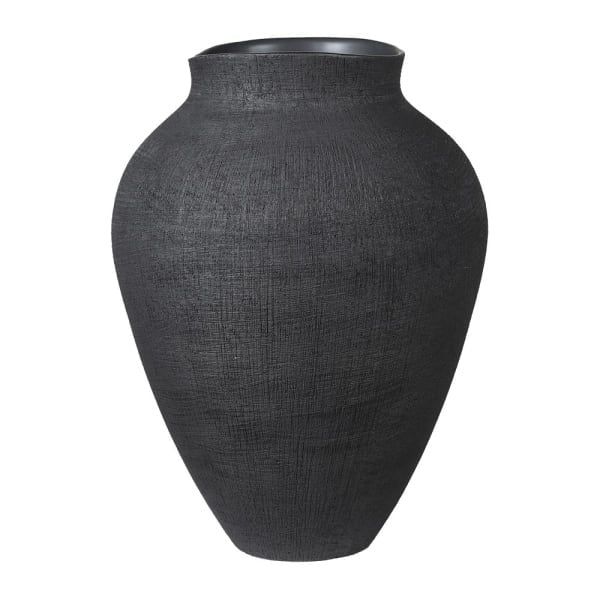 Large Black Textured Finish Vase
