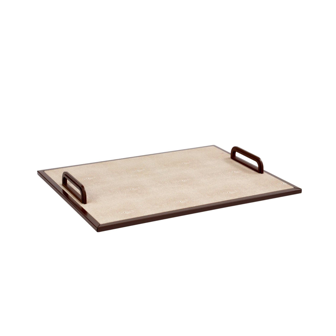 Ecru Faux Shagreen Tray