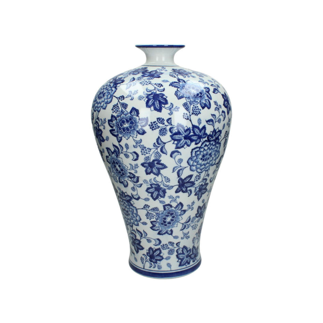 Blue and White Floral Vase