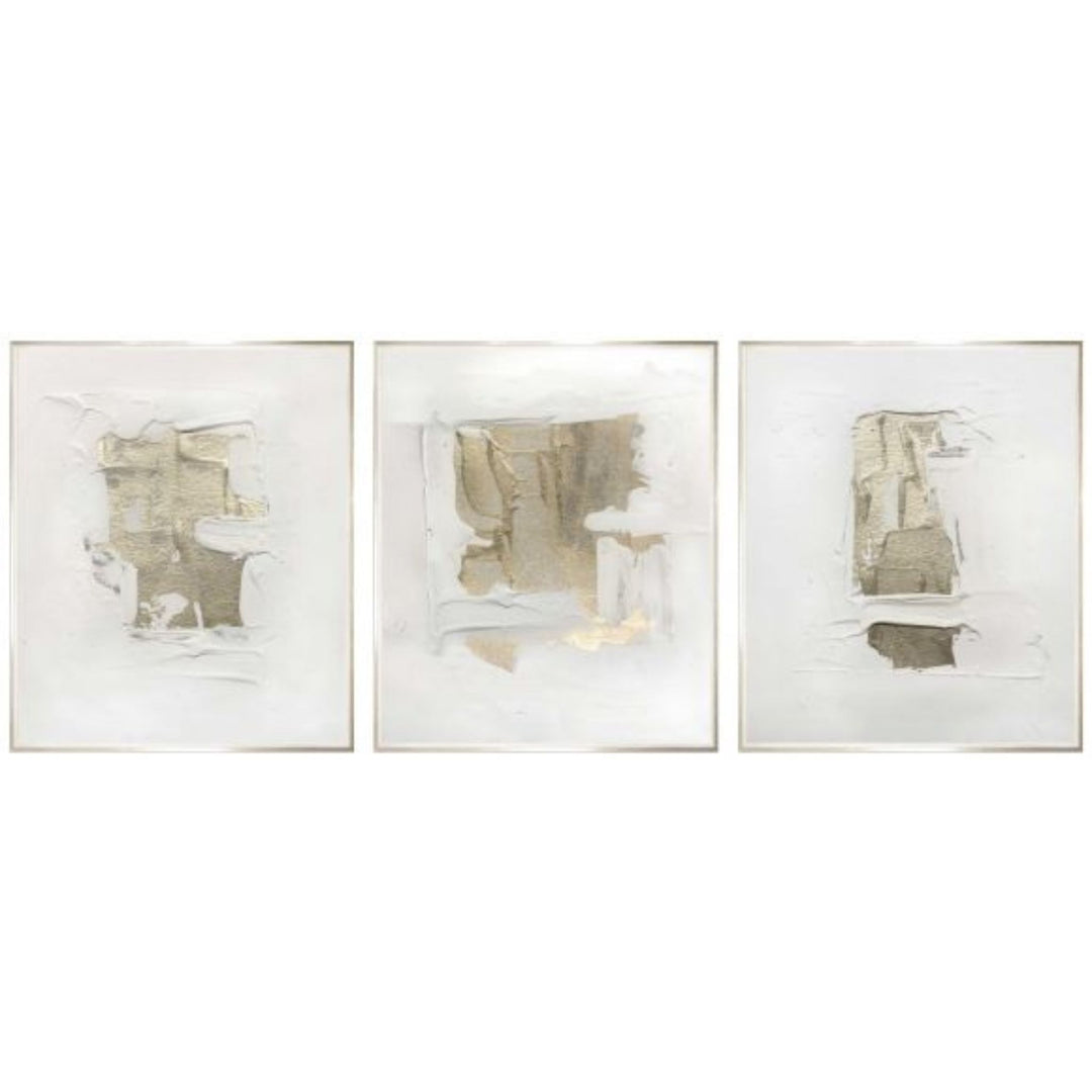 Lukea hand-painted art with metallic highlights on stretched canvases floated in hand-finished frames with shadow gap.
