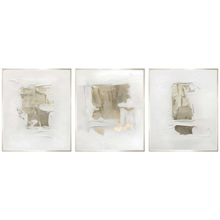 Lukea hand-painted art with metallic highlights on stretched canvases floated in hand-finished frames with shadow gap.