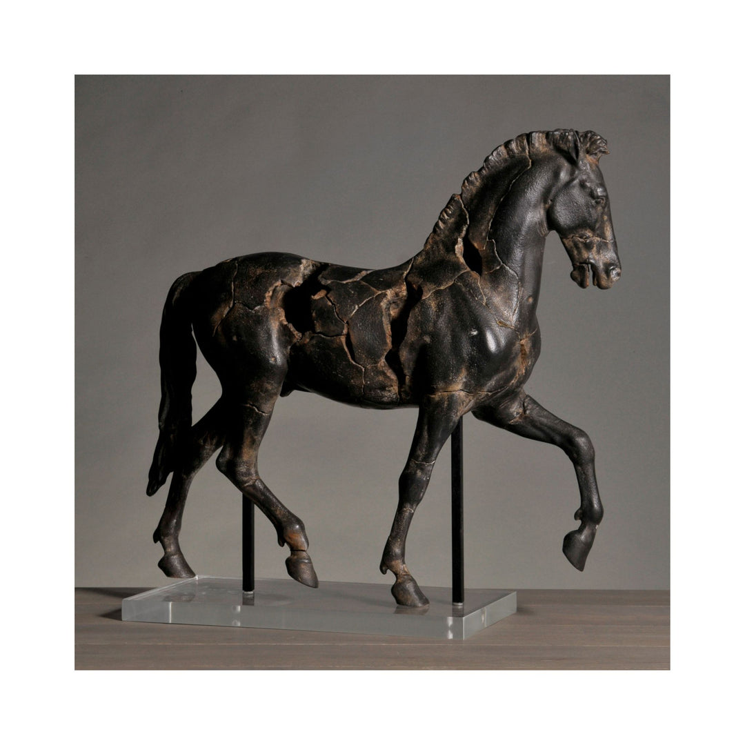 Horse statue in bronze on stand