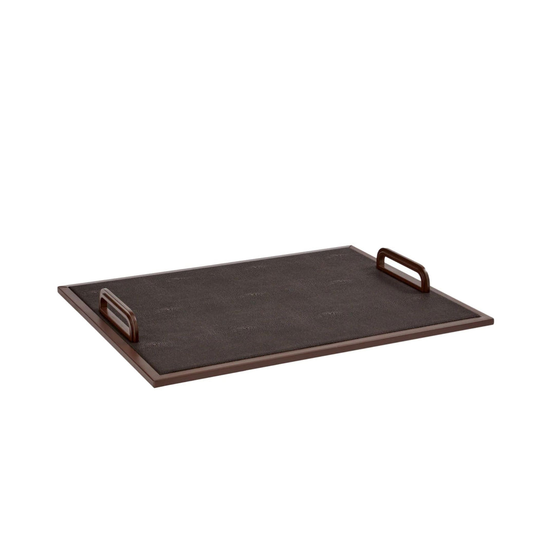 Anthracite Faux Shagreen Tray - Sutherland Interiors