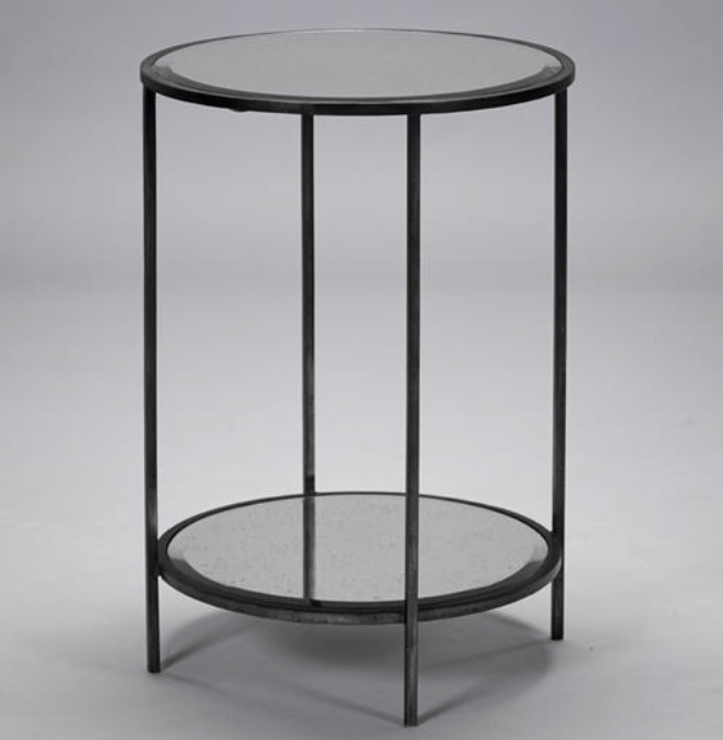 Brockwell Side Table Aged Silver/Rattan - Sutherland Interiors