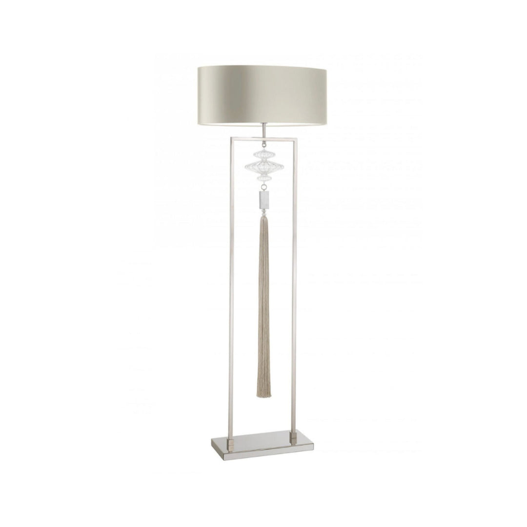 Constance Nickel and Clear Floor Lamp - Sutherland Interiors