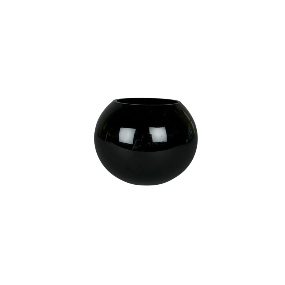 Ebony Round Glass Vase - M - Sutherland Interiors