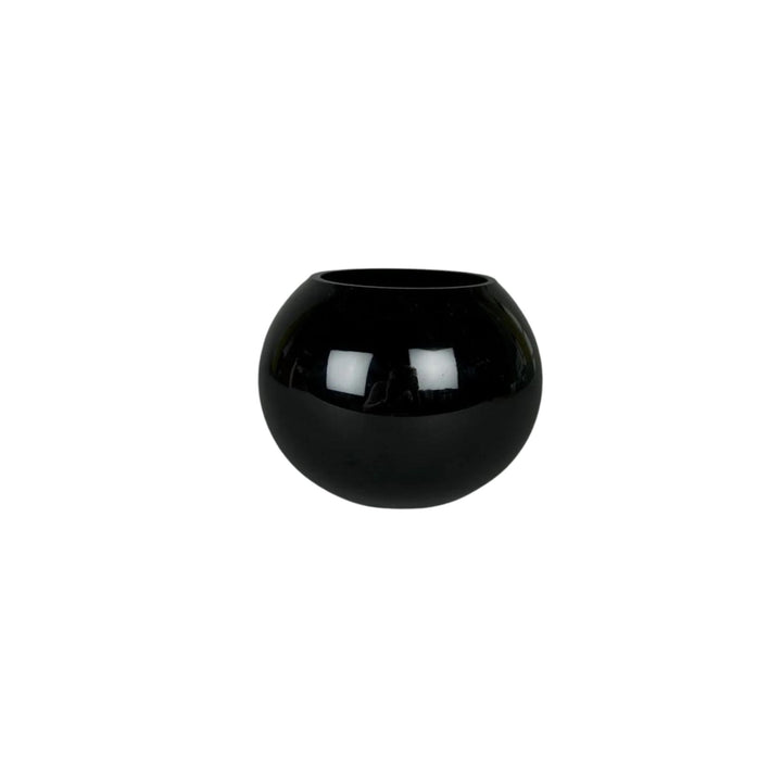 Ebony Round Glass Vase - M - Sutherland Interiors