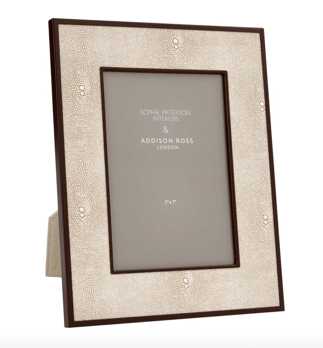 Ecru Faux Shagreen & Bronze Frame - Sutherland Interiors