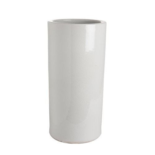 Umbrella Stand Crackled White
