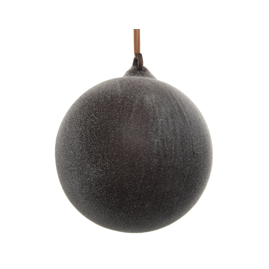 Glass ball dark brown sugared 10cm - Sutherland Interiors