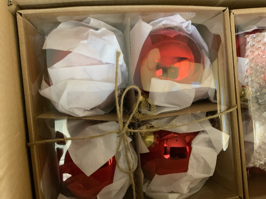 Glass ball shiny dark red 10cm - Sutherland Interiors