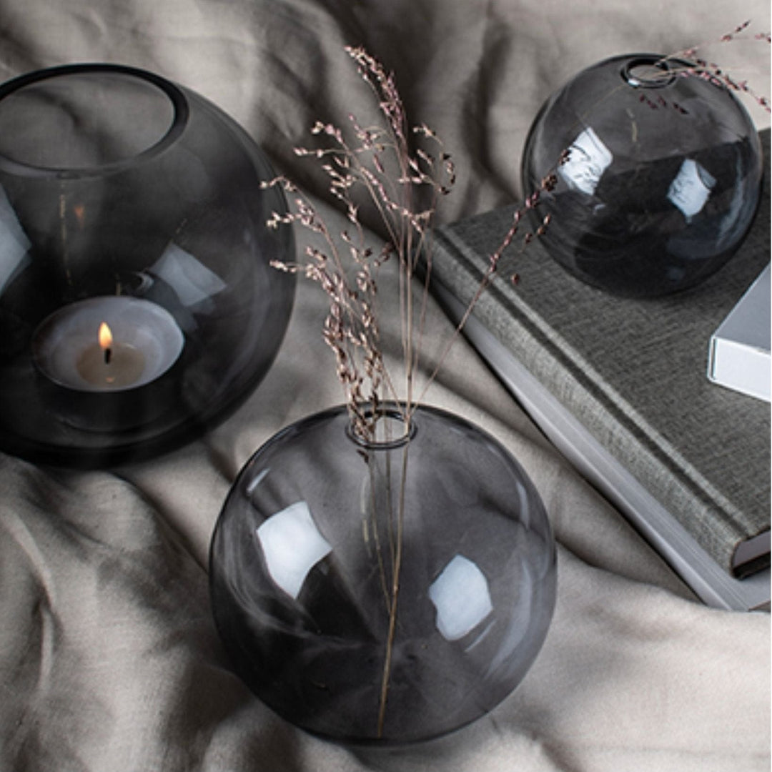 Hult Small Grey Glass Vase - Sutherland Interiors