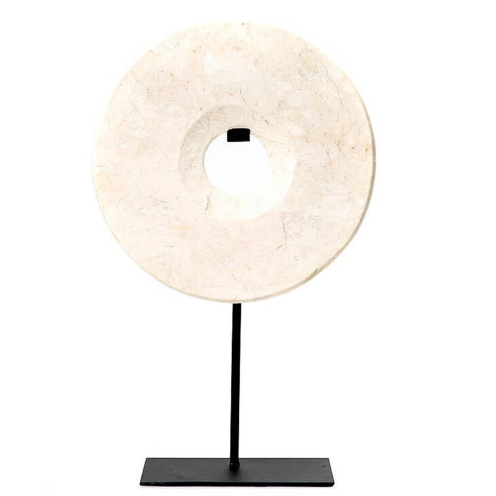 White Marble Disc on Stand