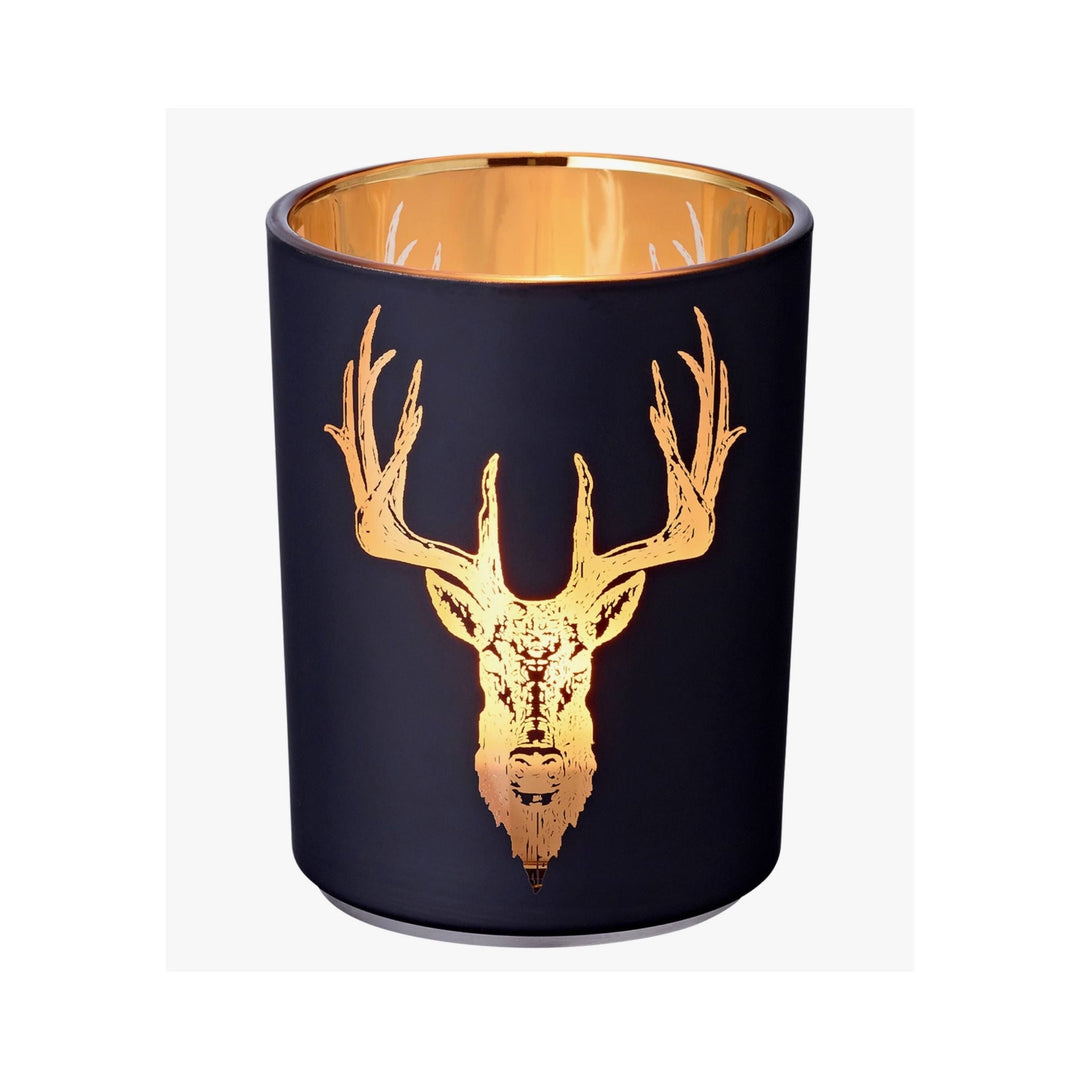 Matte Black Deer Tealight Large - Sutherland Interiors