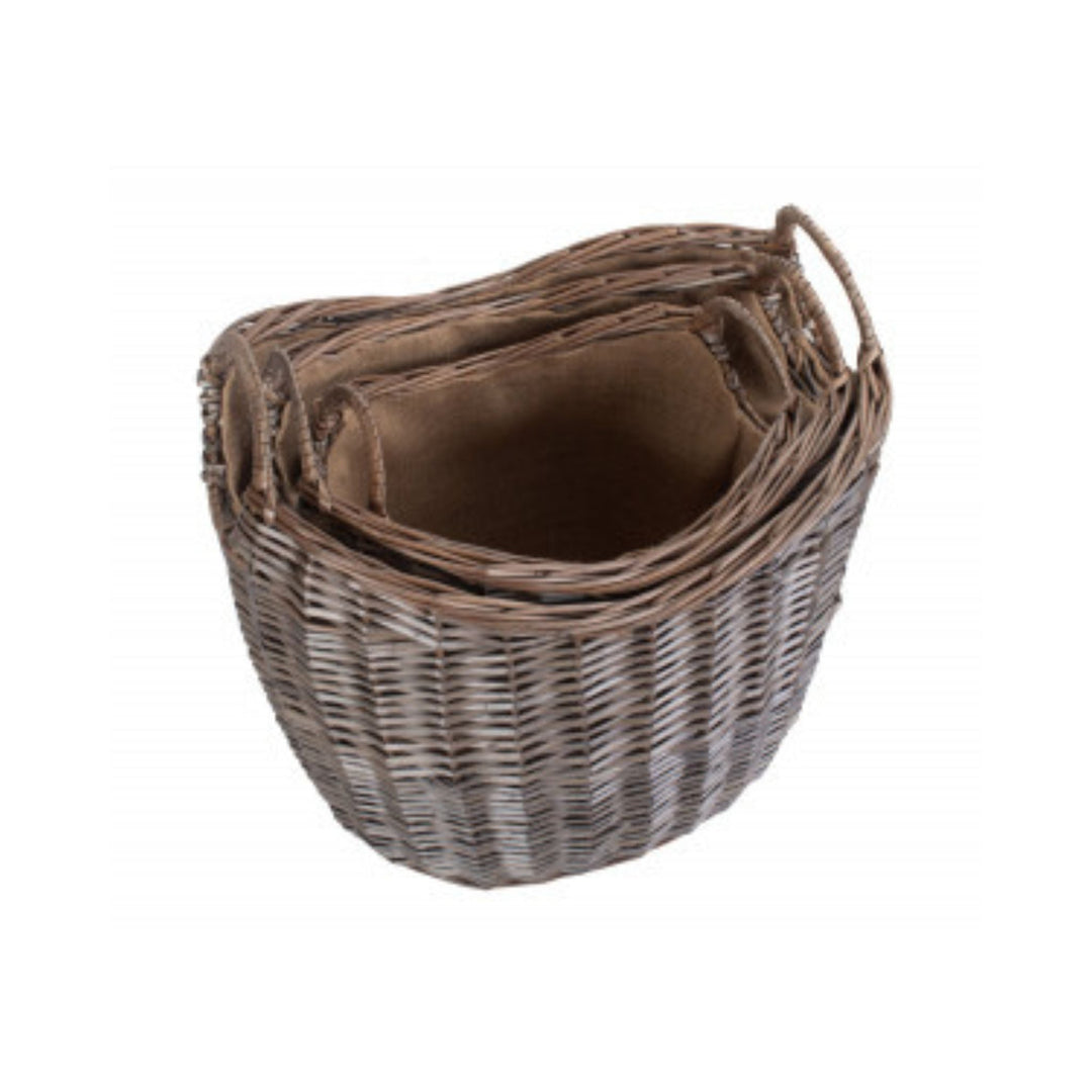 Scoop Neck Antique Basket - S - Sutherland Interiors