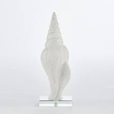 Serafina White Shell on Clear Stand - Sutherland Interiors