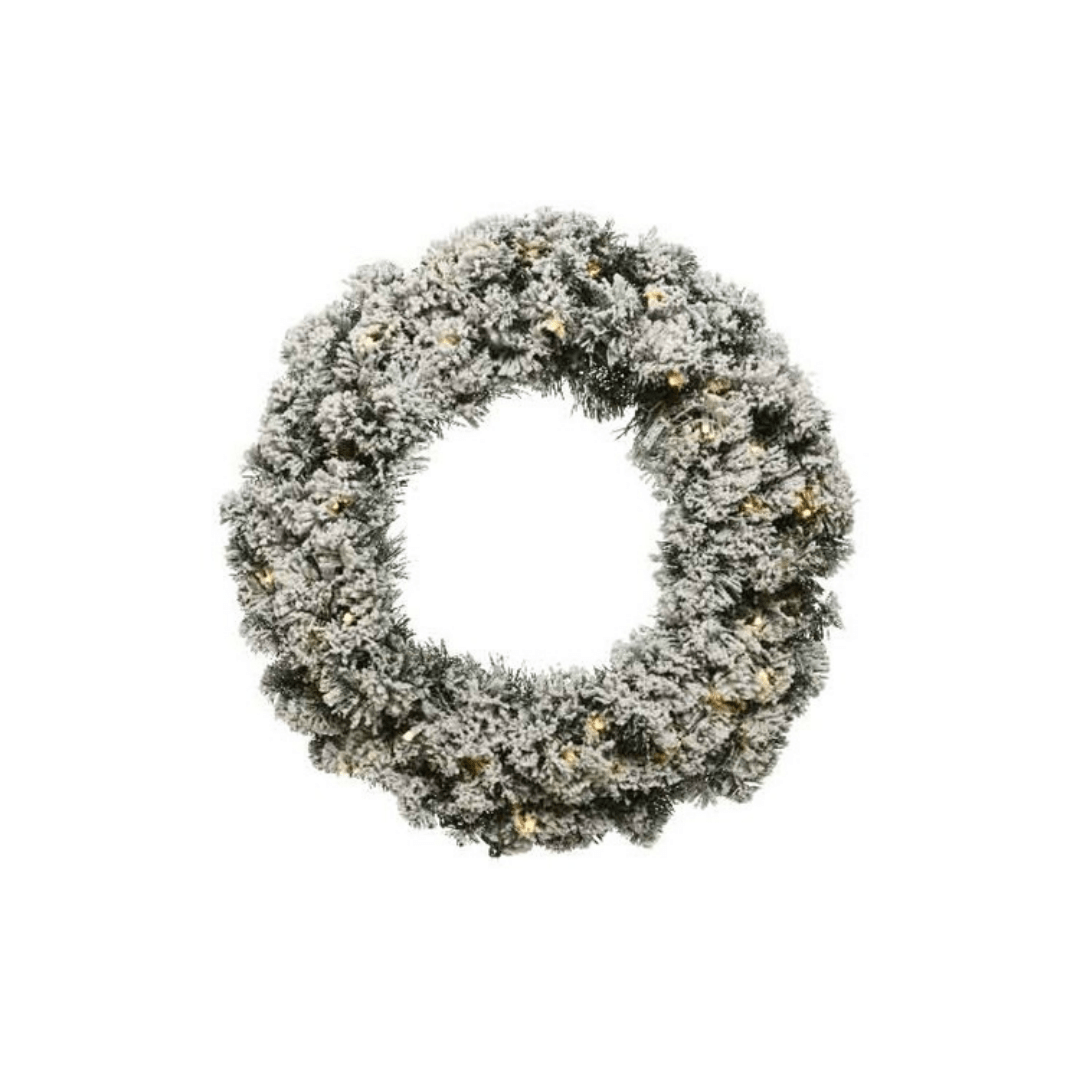 Snowy Warm White LED Wreath - Sutherland Interiors