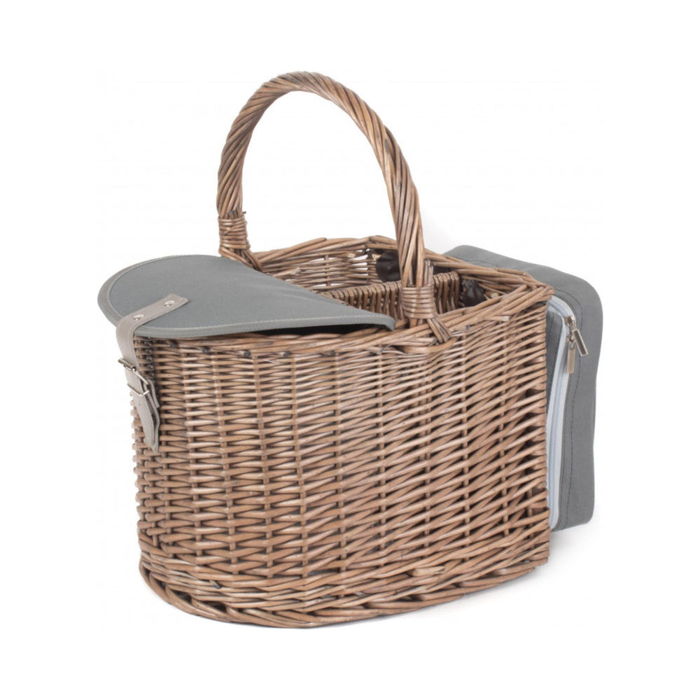 Vintage 2 Bottle Picnic Basket with Chilled Compartment - Sutherland Interiors
