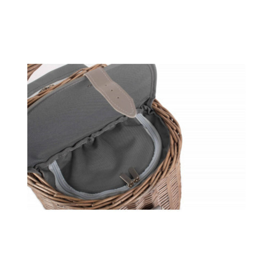 Vintage 2 Bottle Picnic Basket with Chilled Compartment - Sutherland Interiors