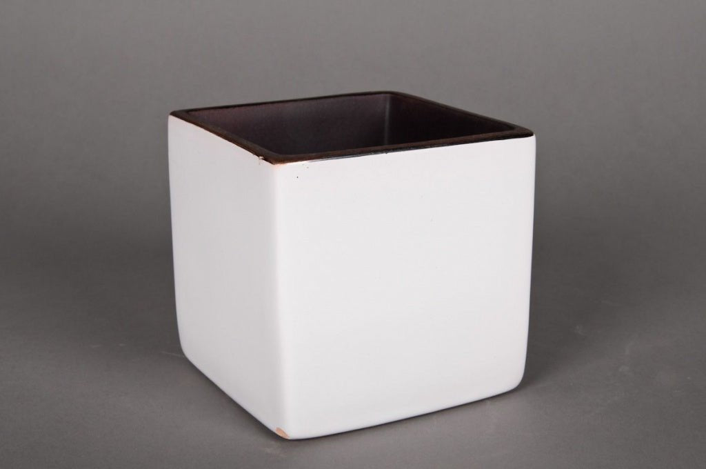 White Cube Ceramic Planter - Sutherland Interiors