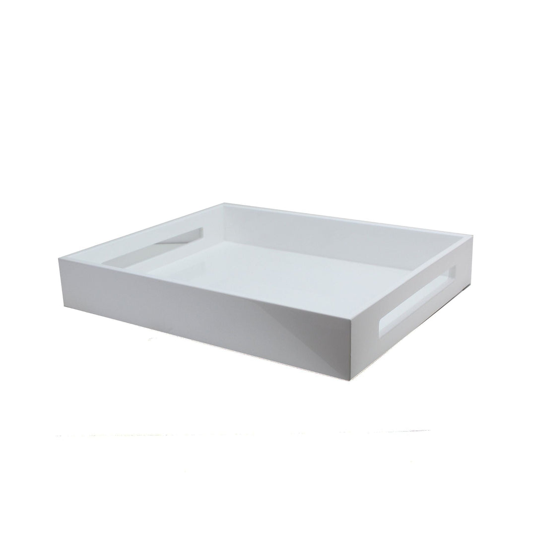 White Lacquered Serving Tray M - Sutherland Interiors
