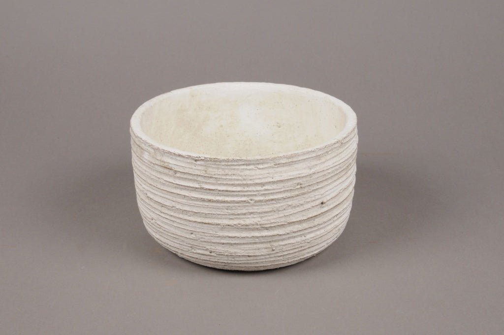 White Striated Concrete Planter - Sutherland Interiors