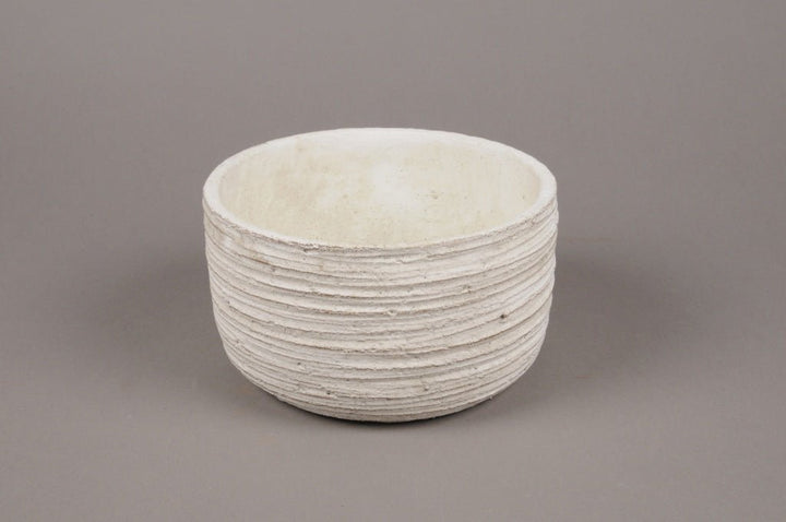 White Striated Concrete Planter - Sutherland Interiors